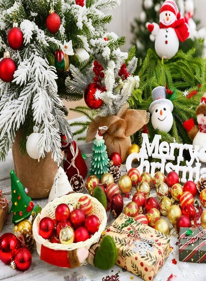 Deritec Christmas Ball Ornaments 50pcs Christmas Tree Ball Shatterproof Christmas Hanging Balls Decorations 1.57'' Plastic Baubles Red and Gold Xmas Balls for Christmas Holiday Party Wedding Home Decor - Image 5
